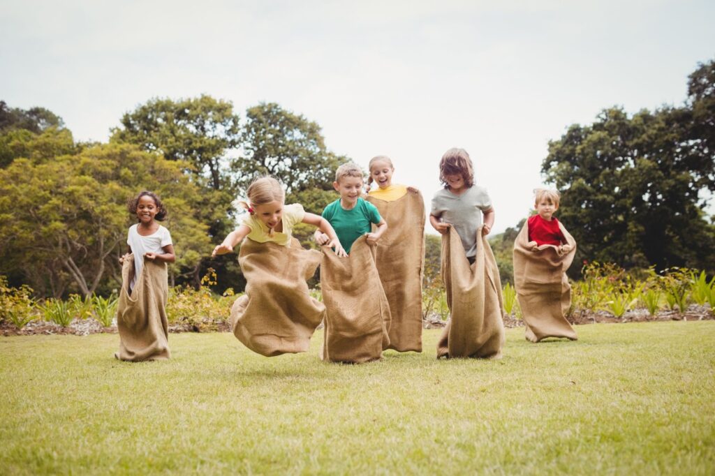 children sack race